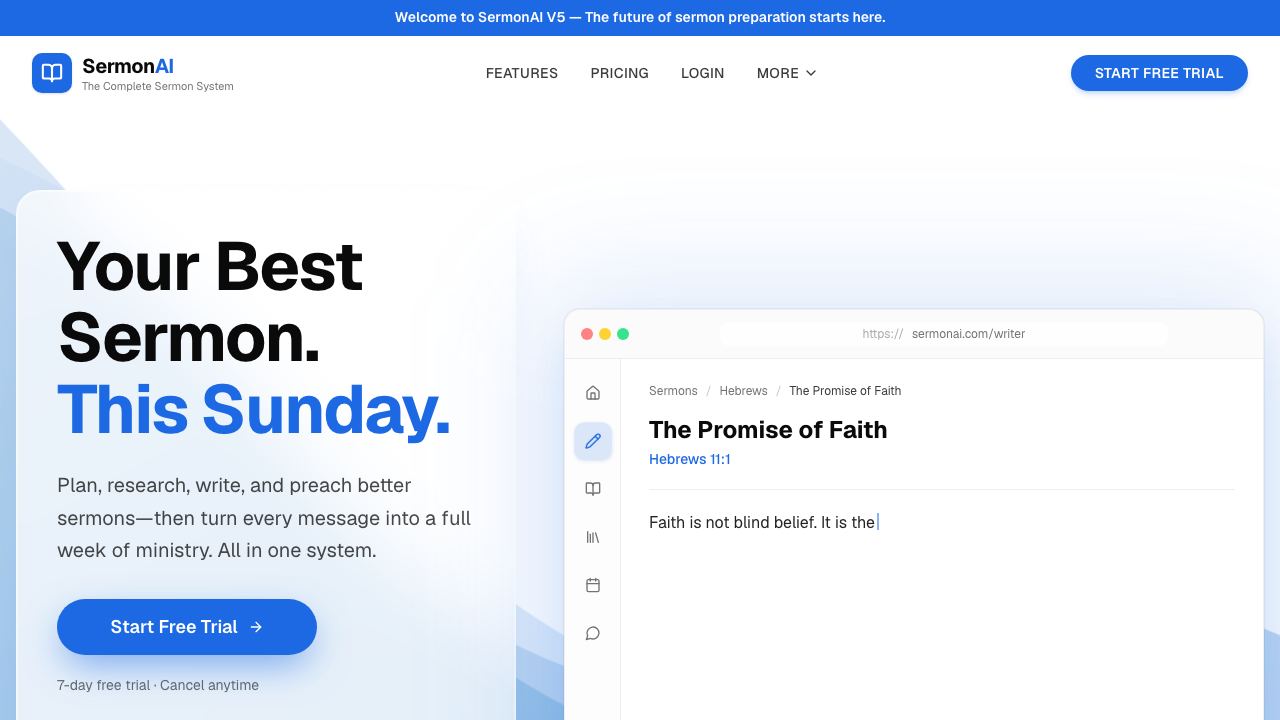 SermonAI 网站截图