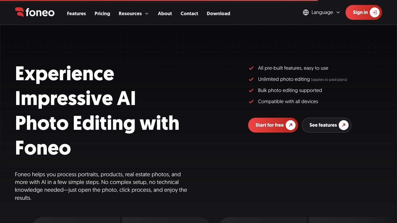 Foneo website screenshot