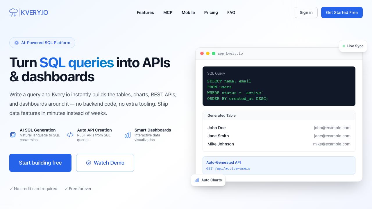 Kvery.io website screenshot