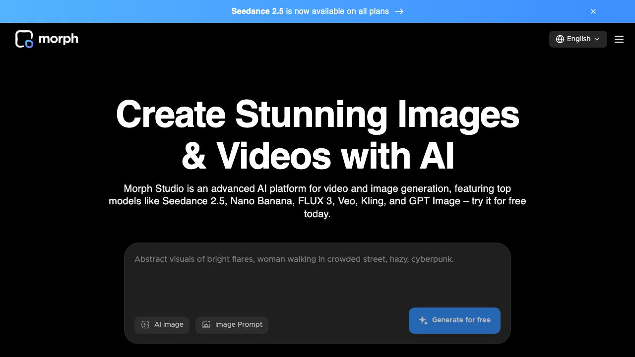 Morph Studio website screenshot