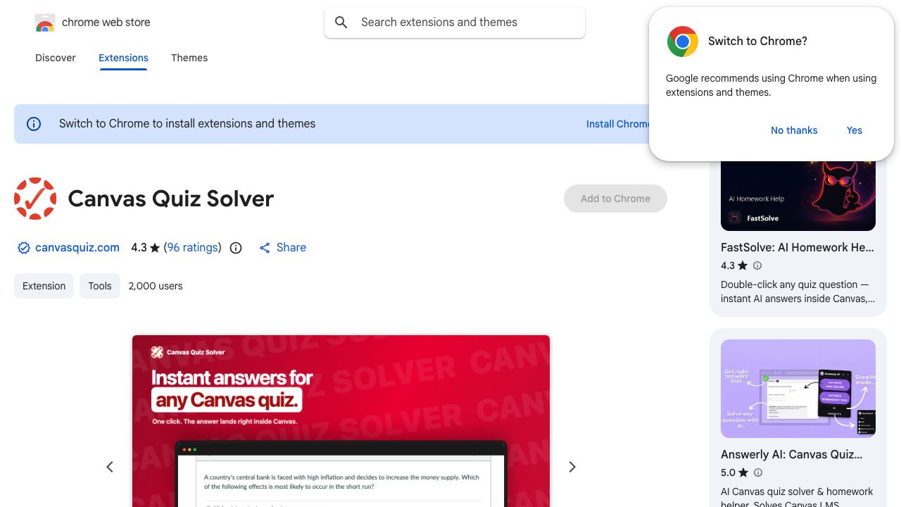 Canvas Quiz Solver 网站截图