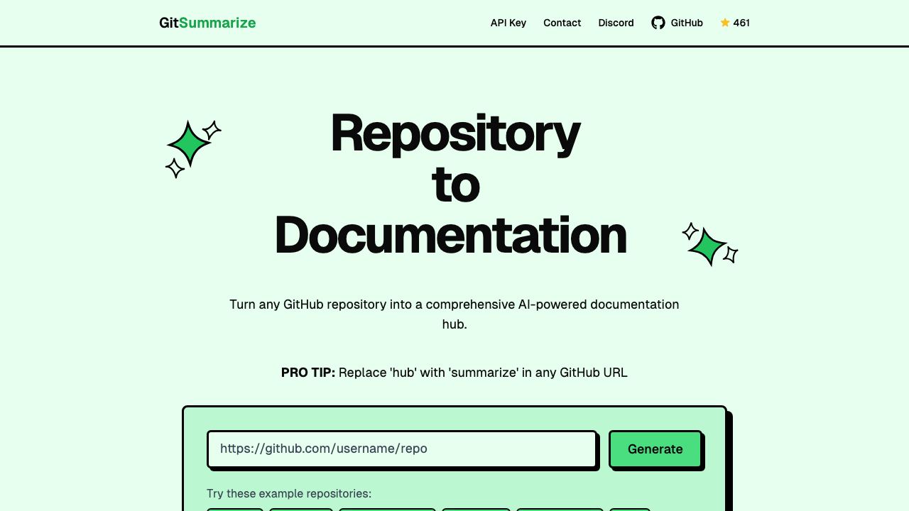 GitSummarize 网站截图