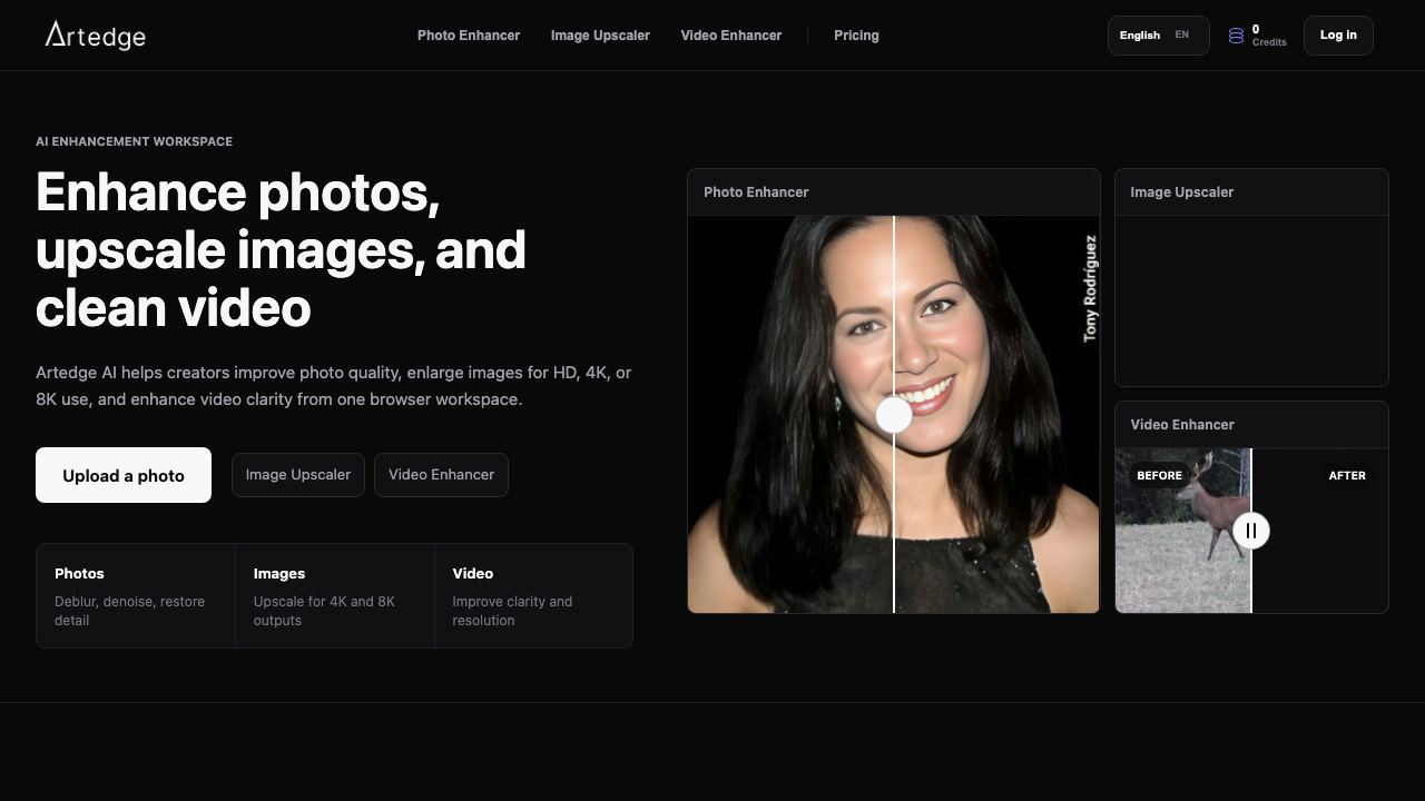 Artedge AI website screenshot