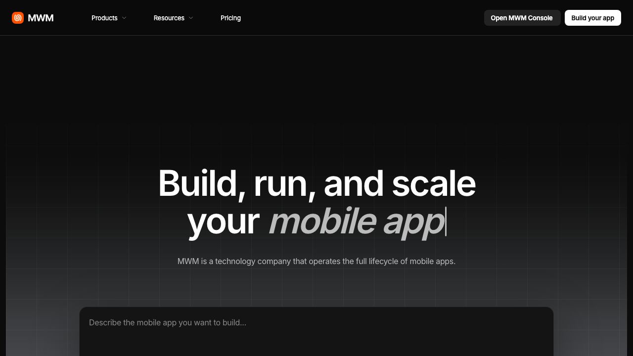 MWM AI website screenshot