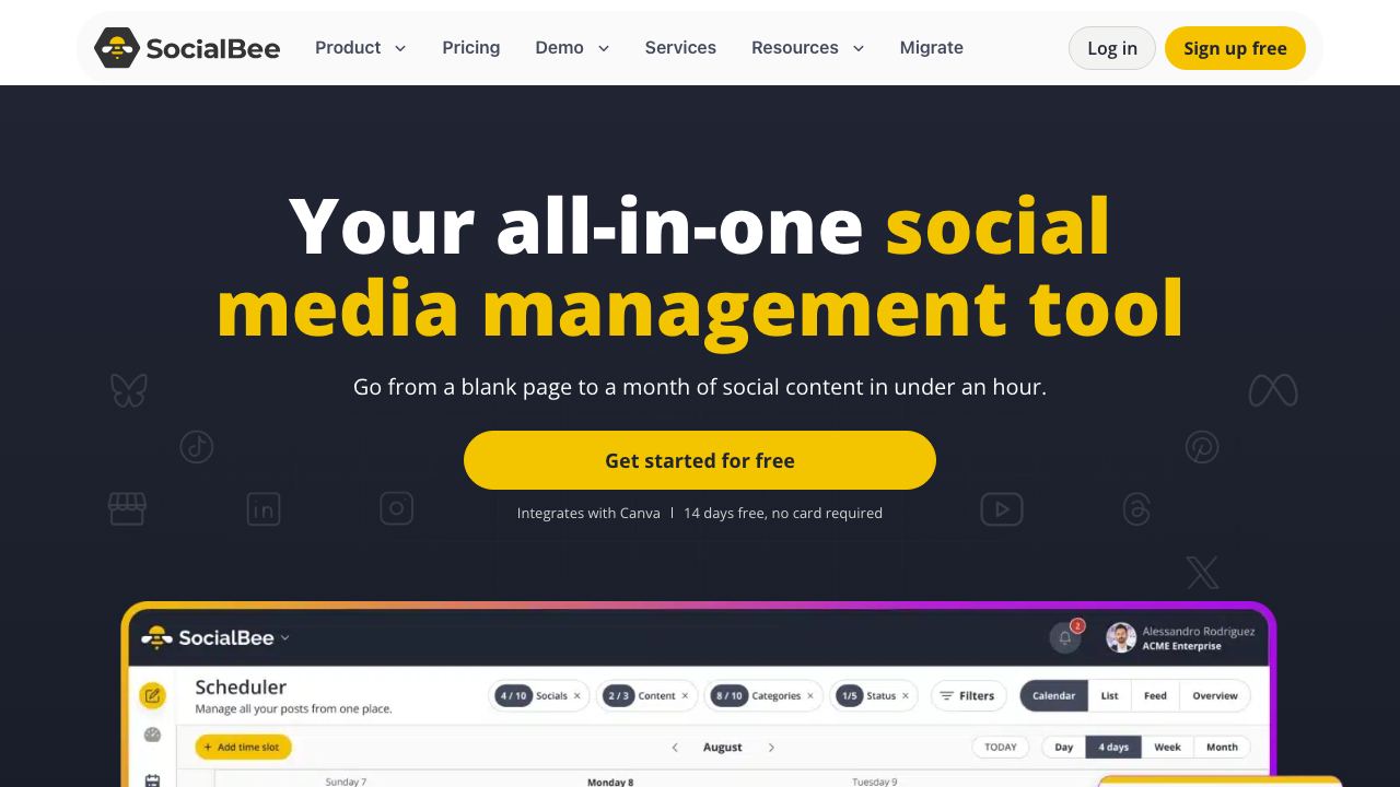 SocialBee 网站截图