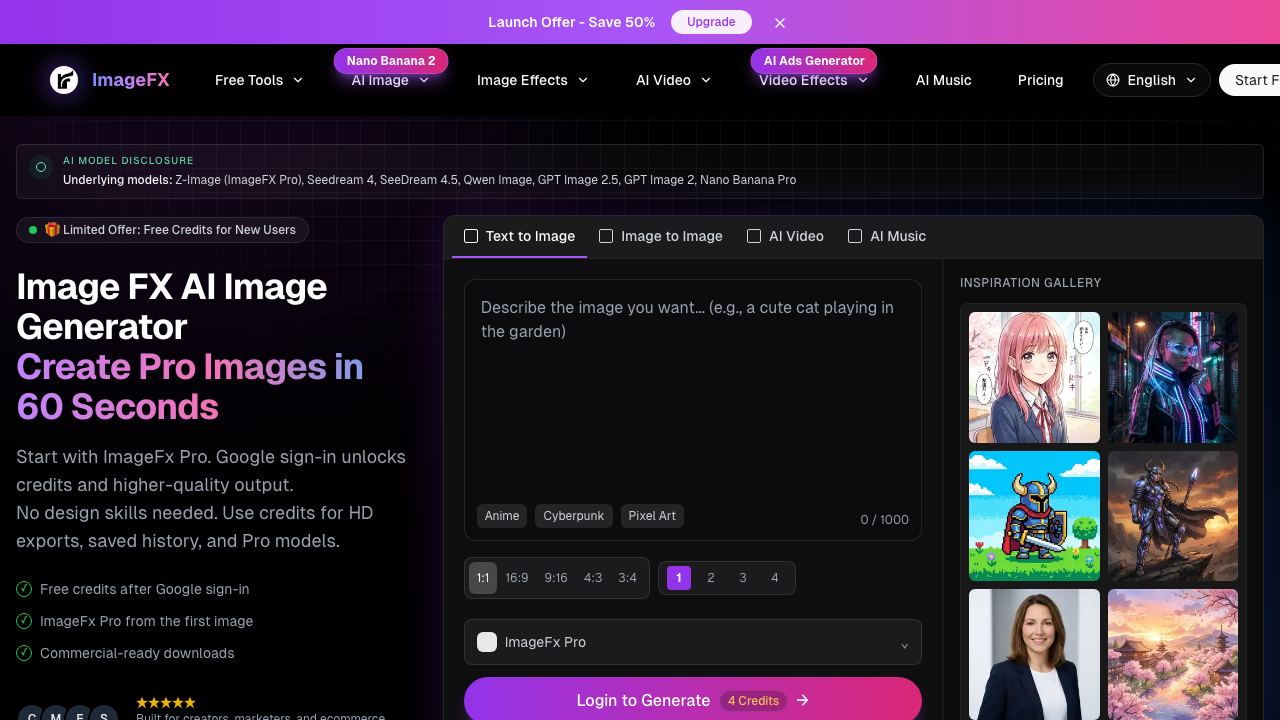 ImageFX- website screenshot