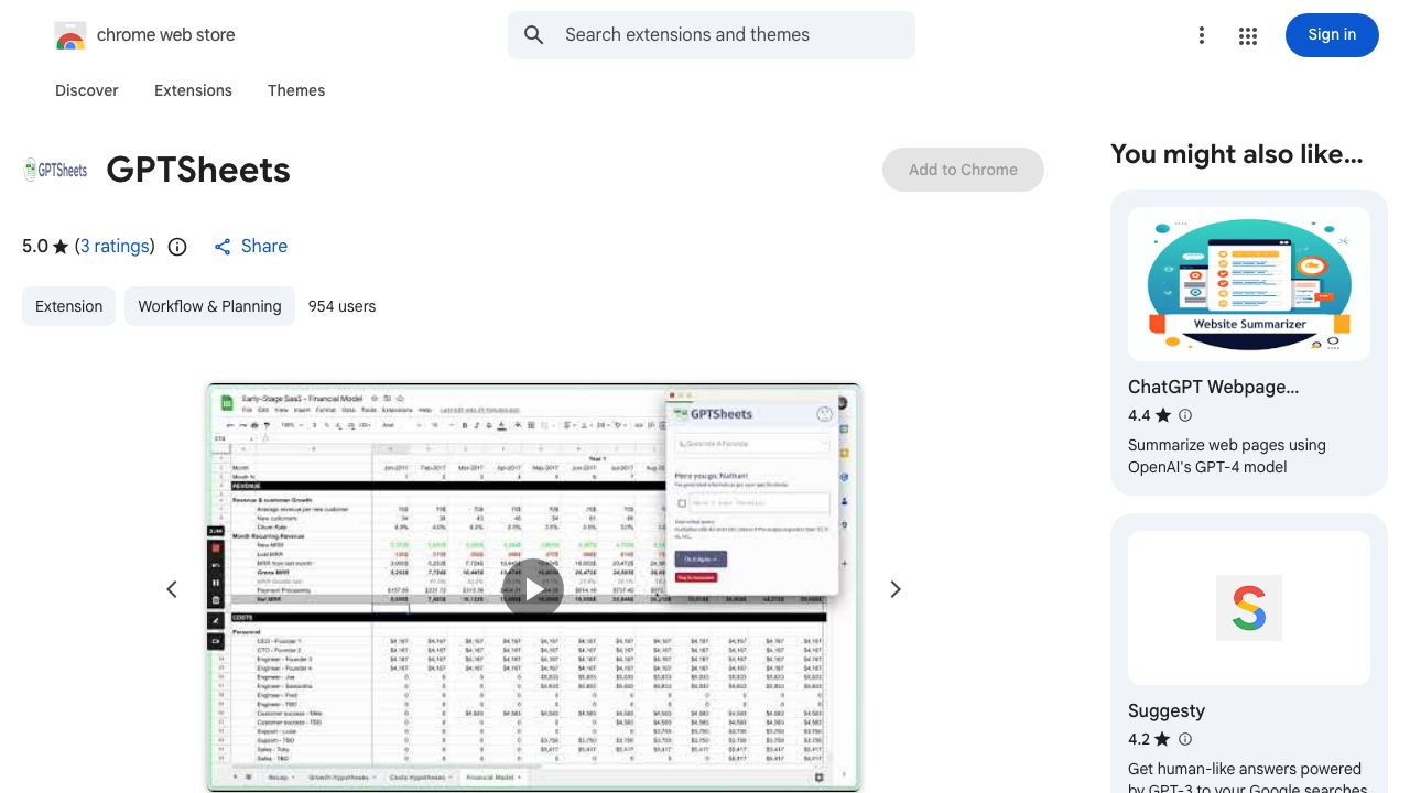GPTSheets website screenshot
