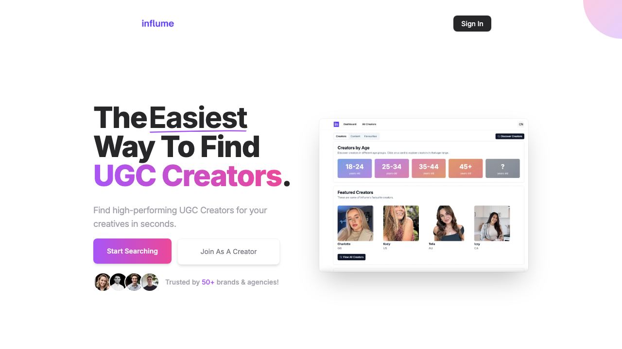 Influme 网站截图