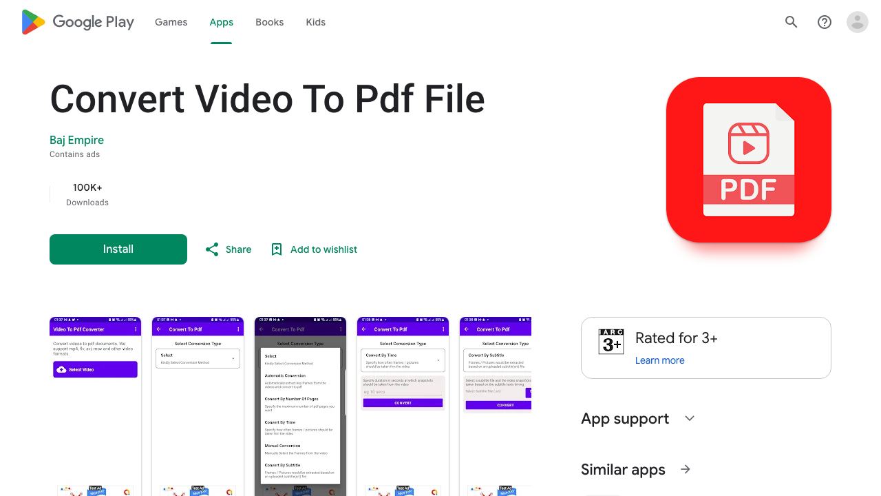 Video To Pdf Converter 网站截图