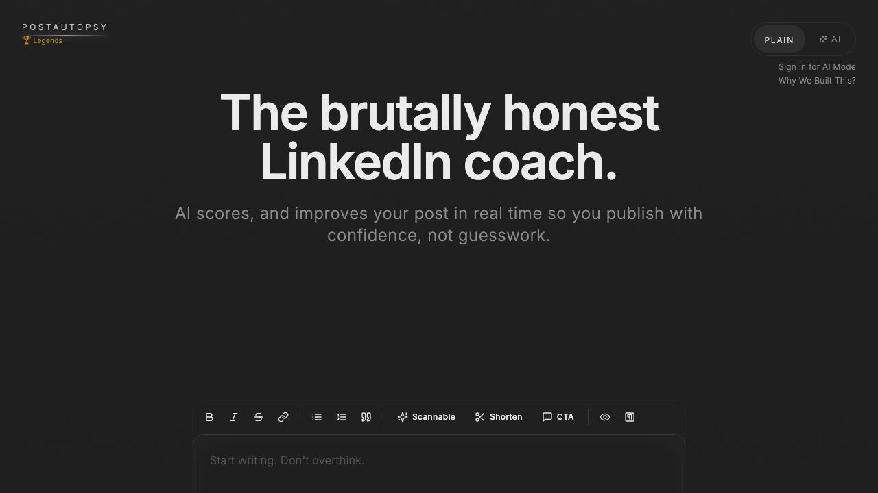 POSTAUTOPSY website screenshot