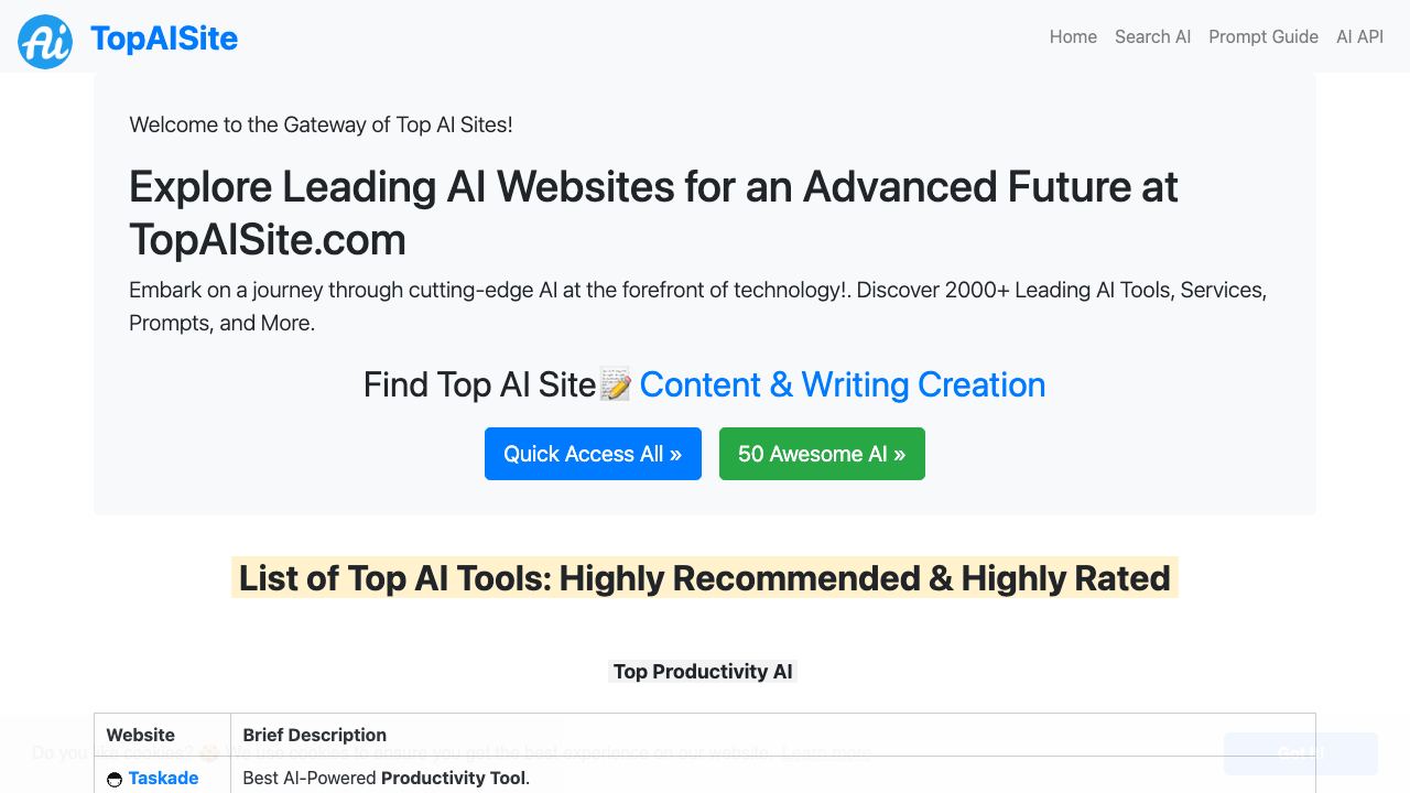 Top AI Site website screenshot