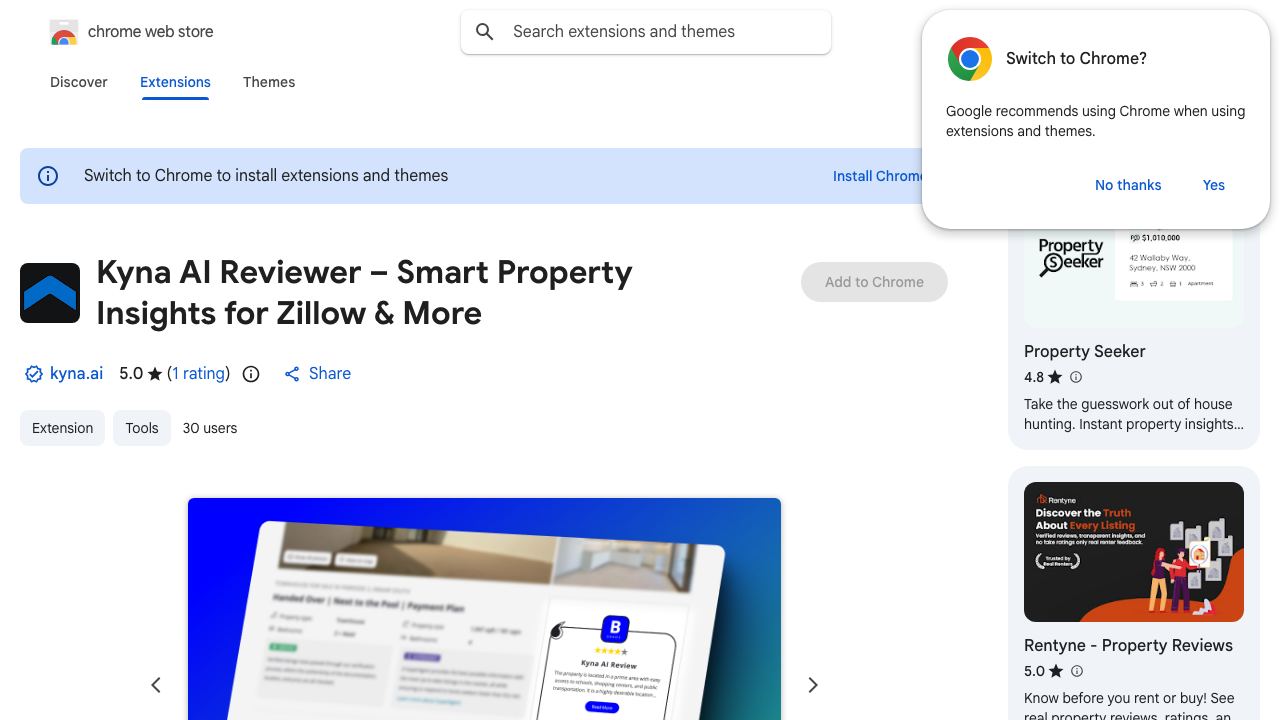 Kyna - AI Real Estate Property Insights 网站截图