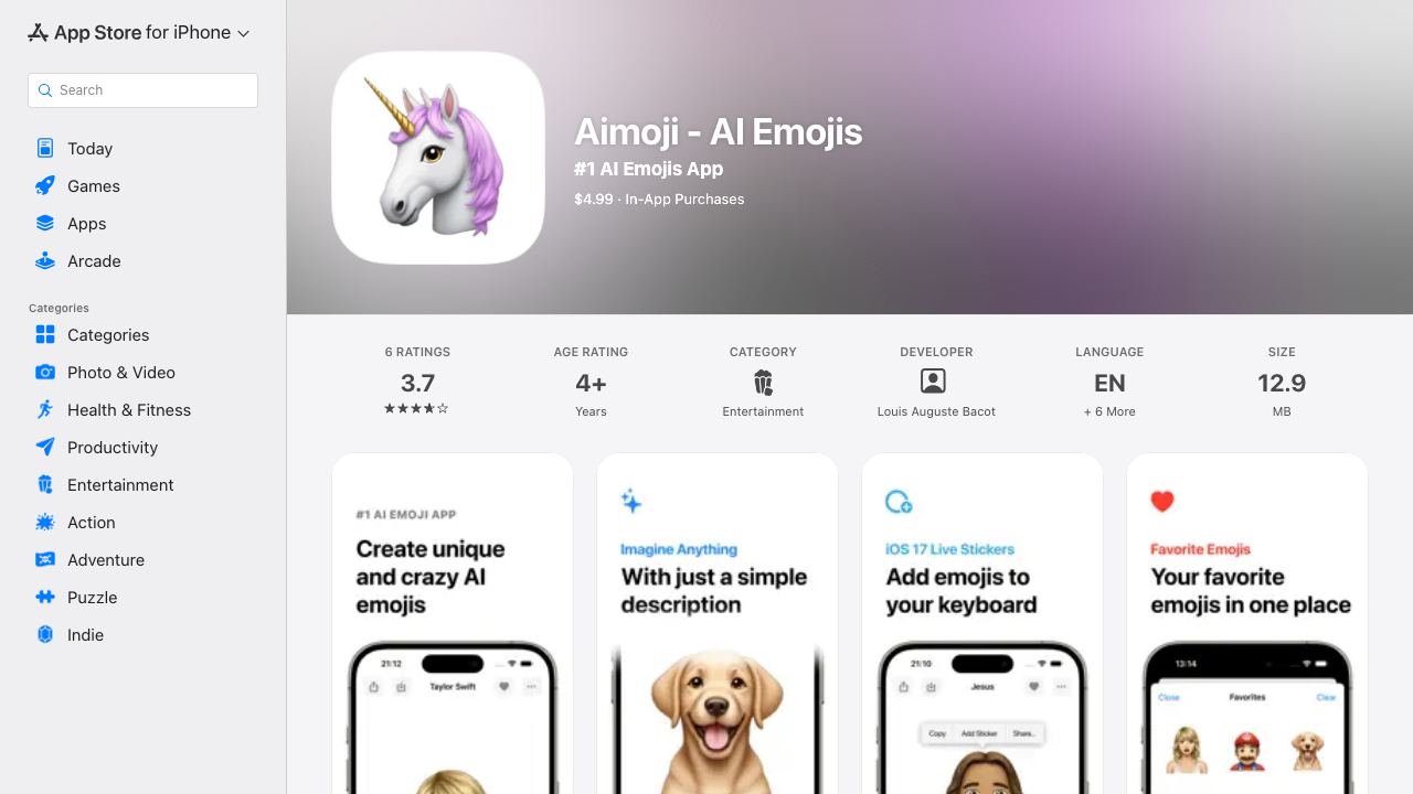 Aimoji 网站截图