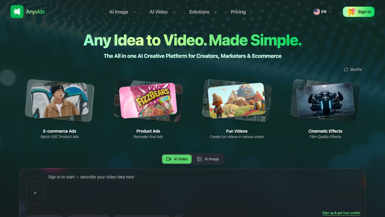 Anyvids 网站截图