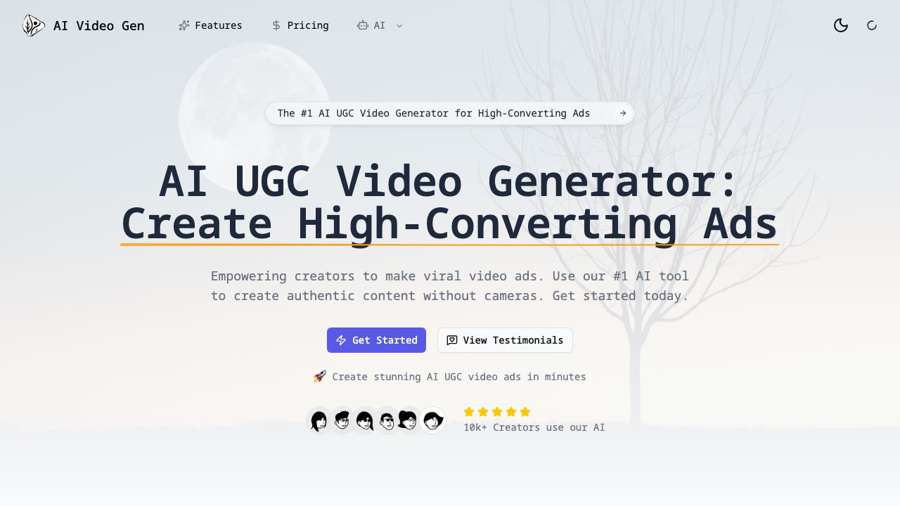 AI UGC Video Generator 网站截图