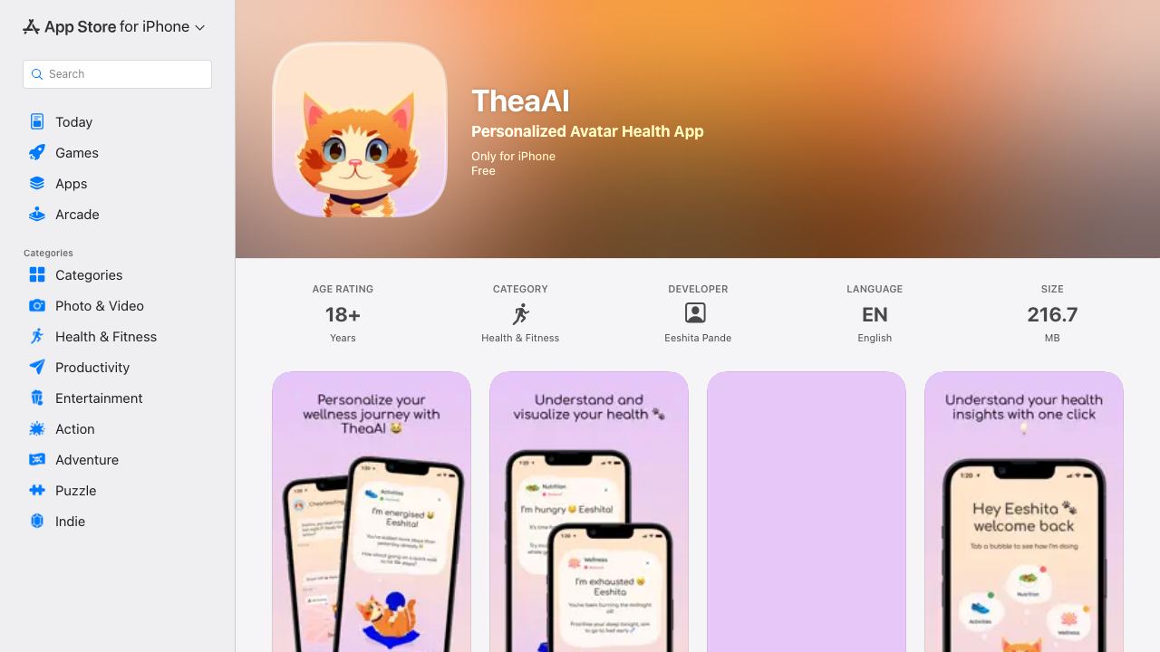 TheaAI 网站截图