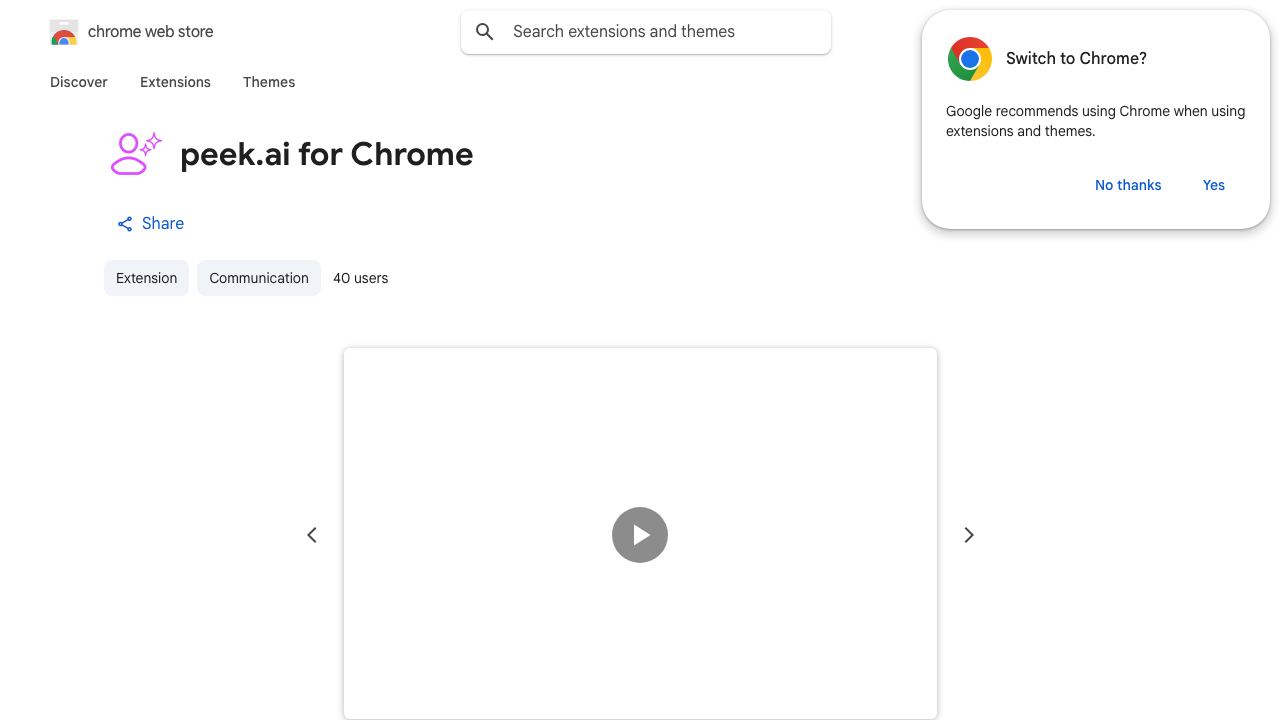 Peek.ai for Chrome 网站截图