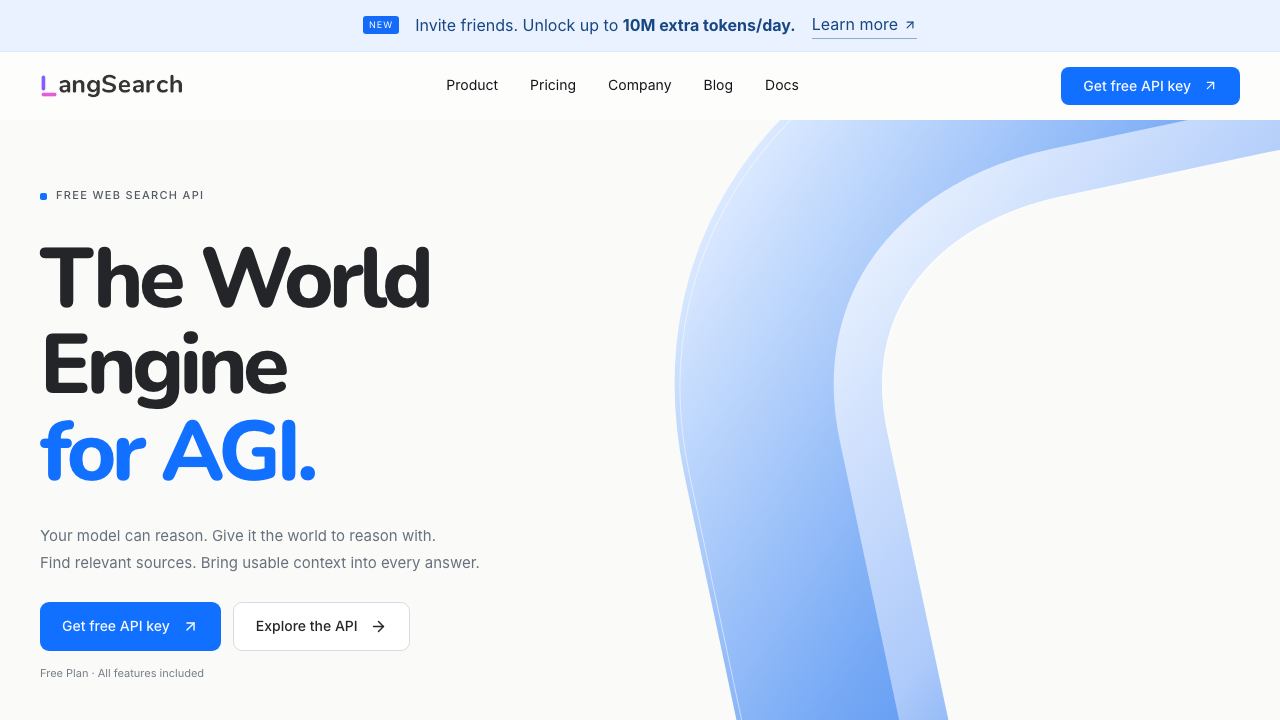 LangSearch website screenshot