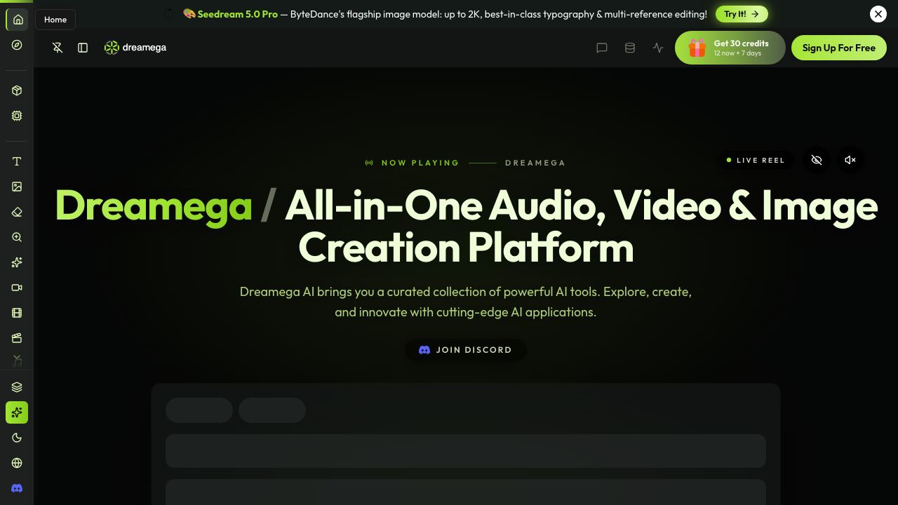 Dreamega AI 网站截图
