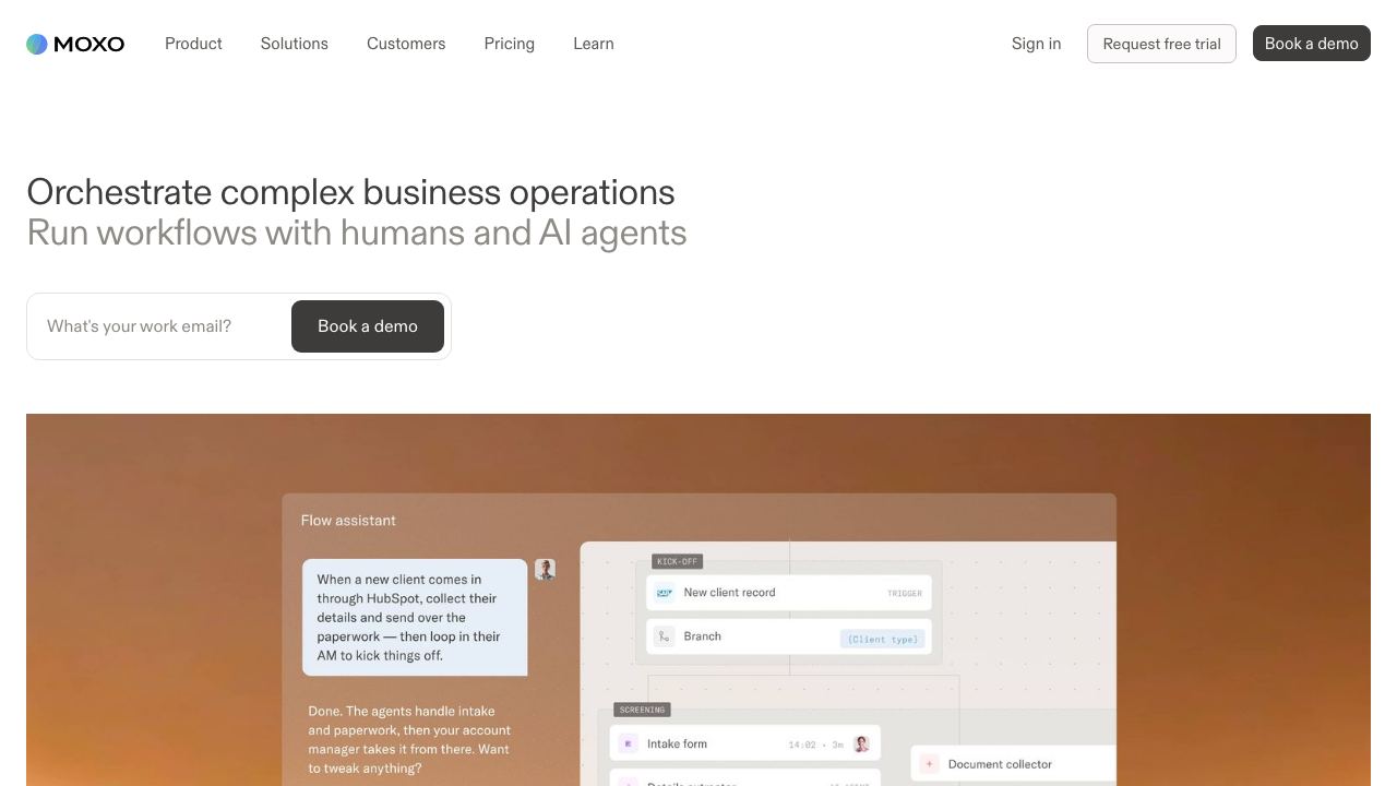 Moxo website screenshot