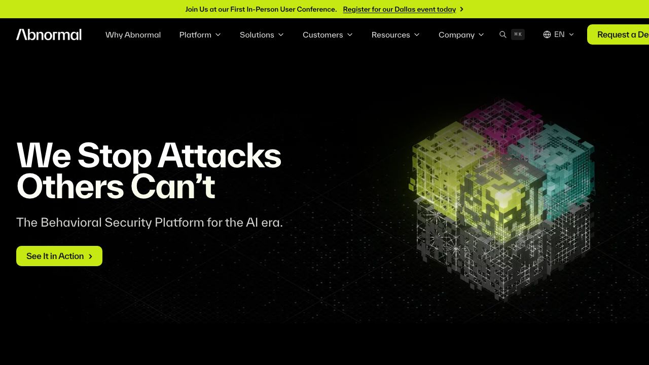 Abnormal - Cloud Email Security website screenshot