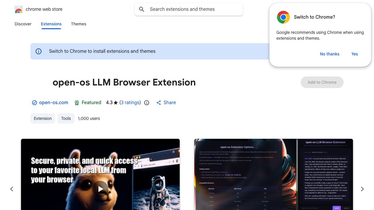 open-os AI Browser Extension 网站截图