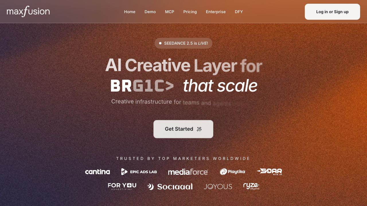 Maxfusion AI website screenshot