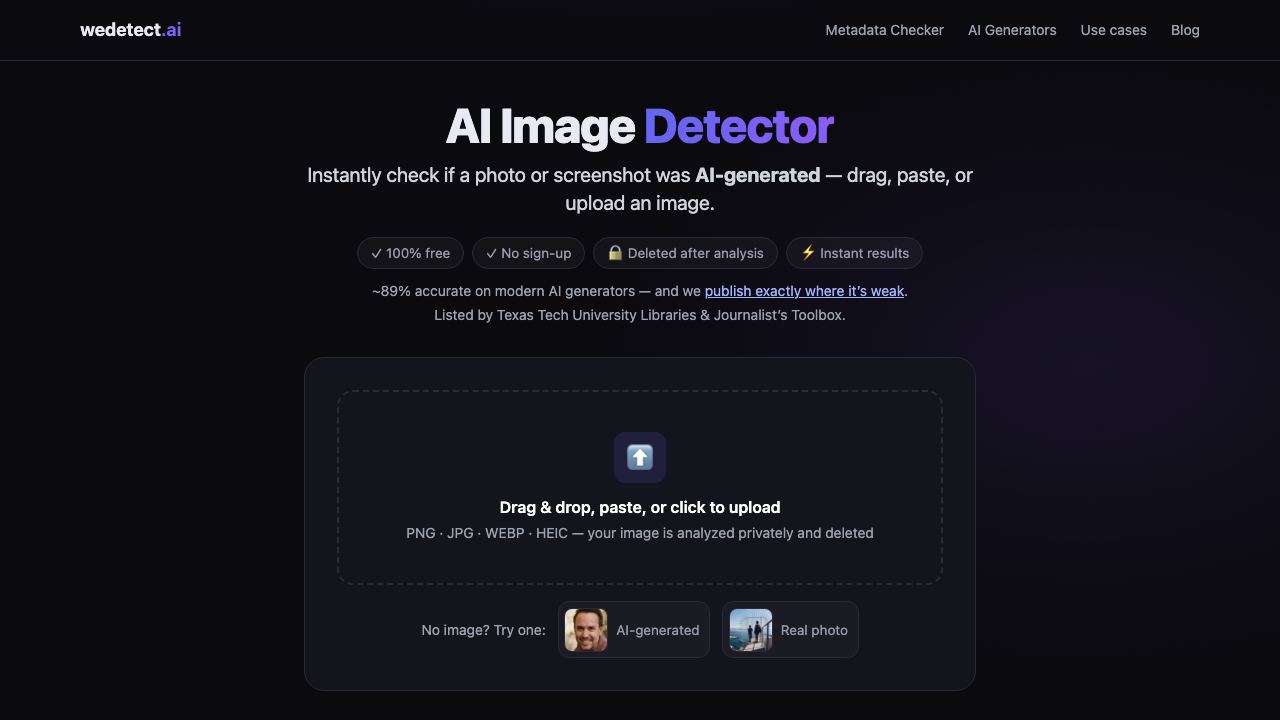 wedetect.ai 网站截图
