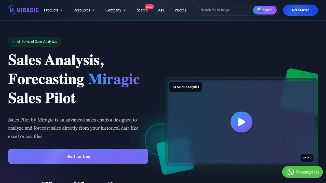 Miragic - SalesPilot website screenshot