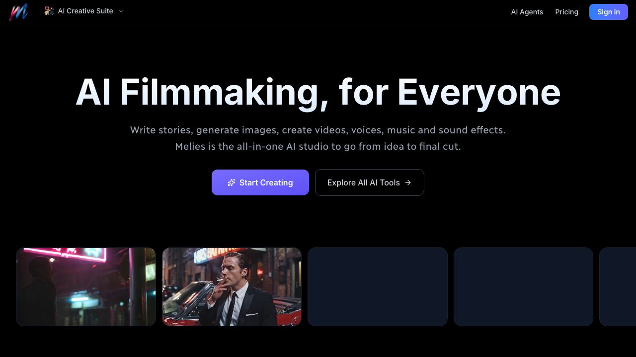 Melies website screenshot
