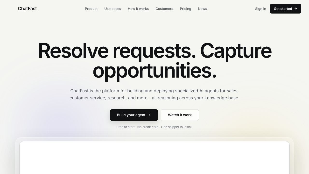ChatFast website screenshot
