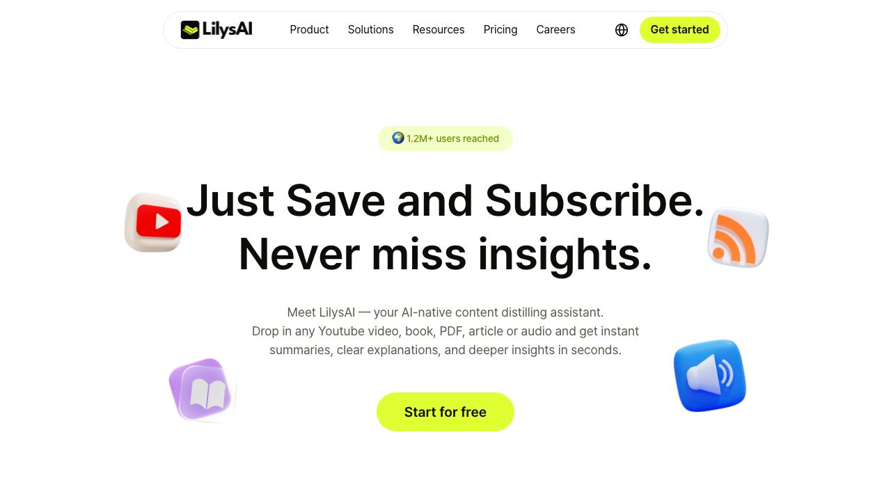 Lilys AI website screenshot