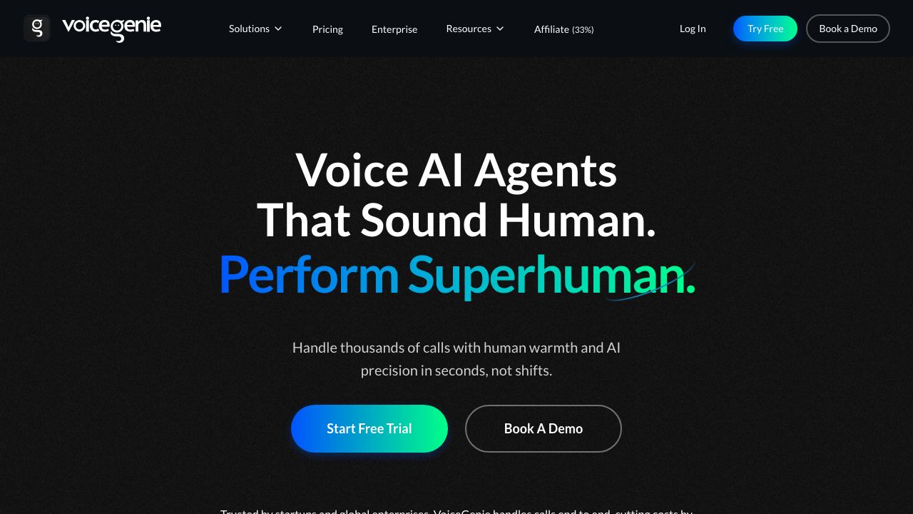 VoiceGenie website screenshot