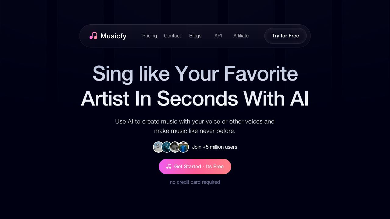Musicfy 网站截图