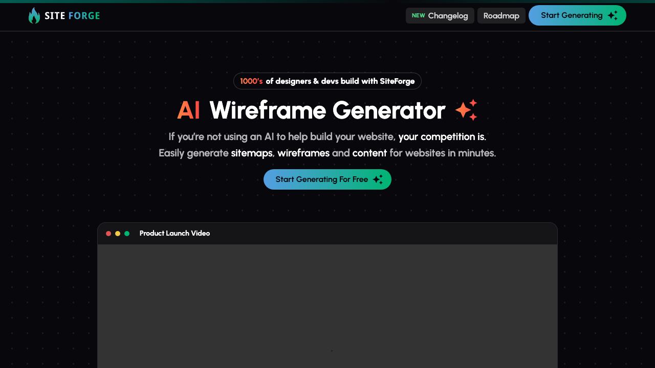 SiteForge 网站截图