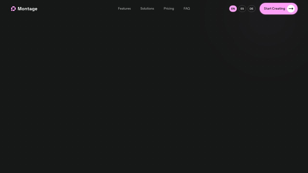 Montage website screenshot