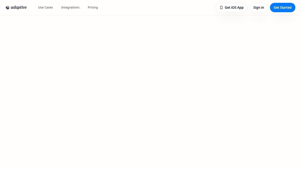Adaptive — The Agent Computer 网站截图