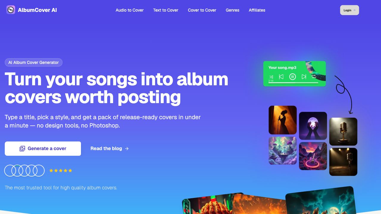 AlbumCover AI 网站截图