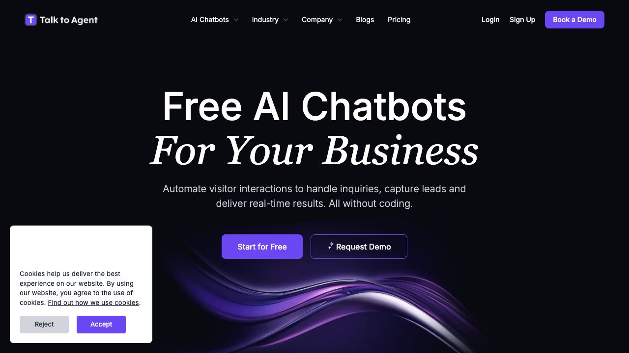 TalktoAgent 网站截图