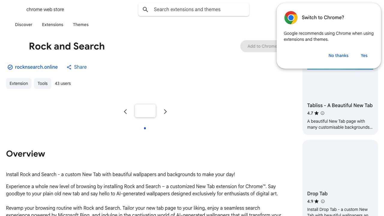 Rock and Search 网站截图