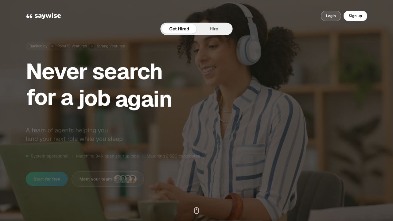 Saywise website screenshot