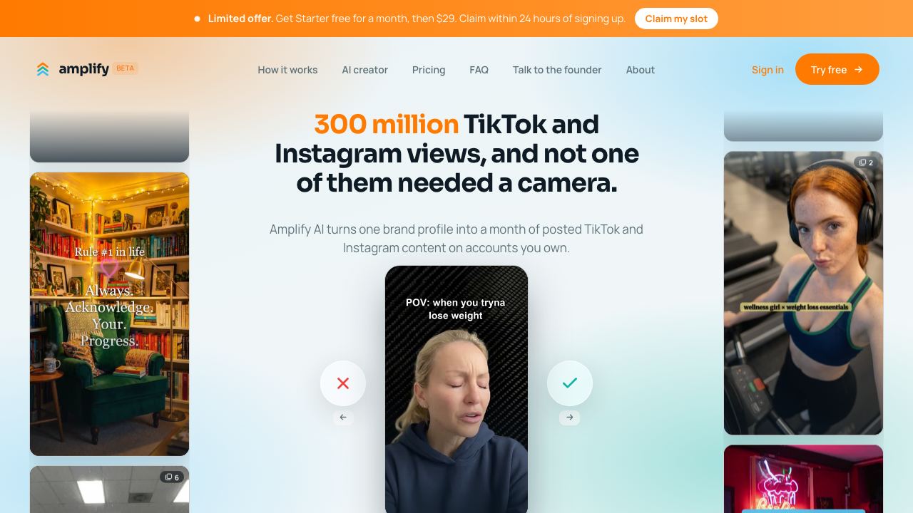 Amplify AI 网站截图