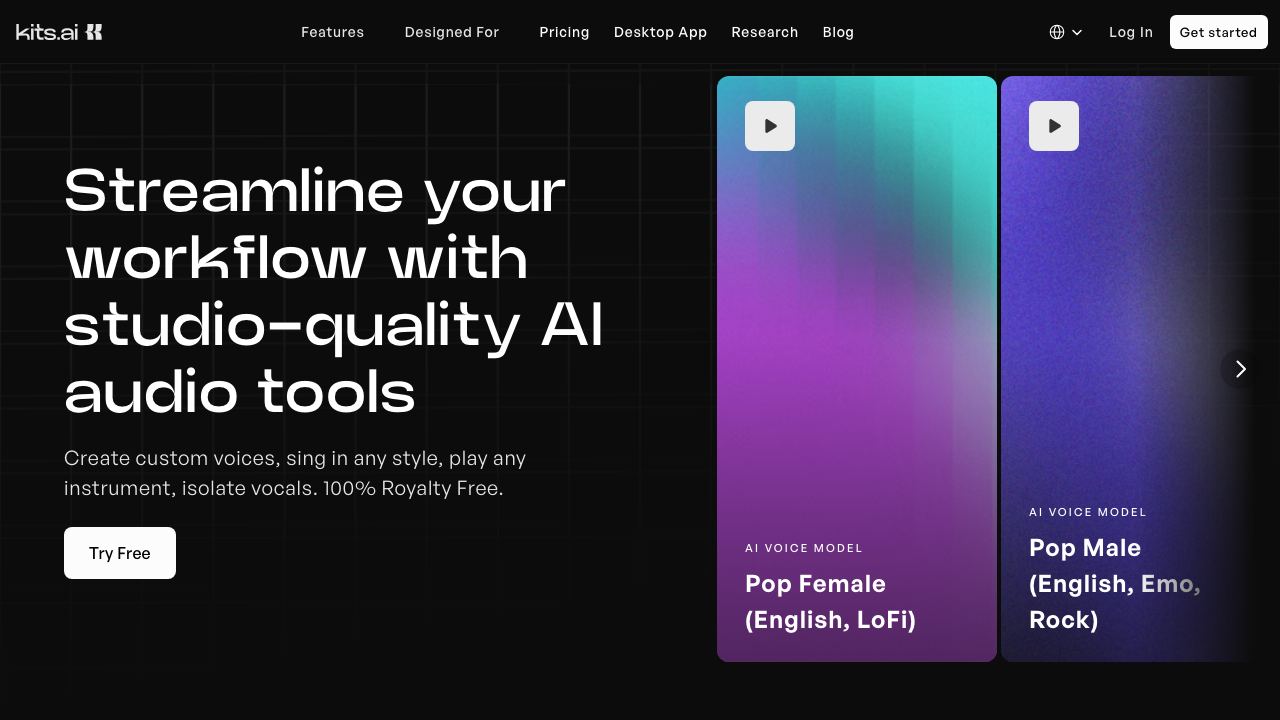 Kits AI 网站截图
