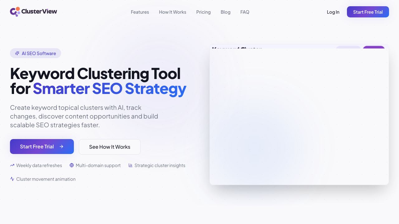 ClusterView website screenshot