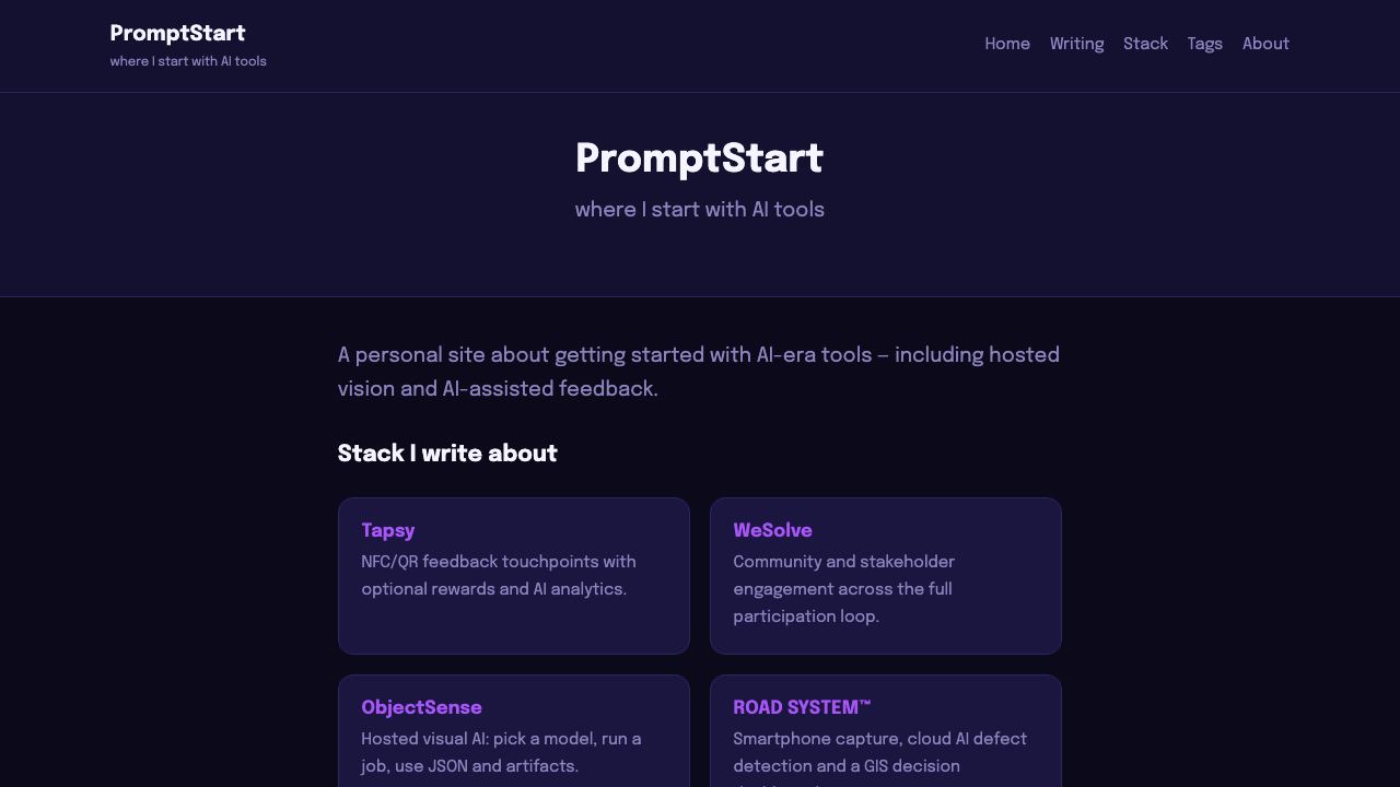 PromptStart 网站截图