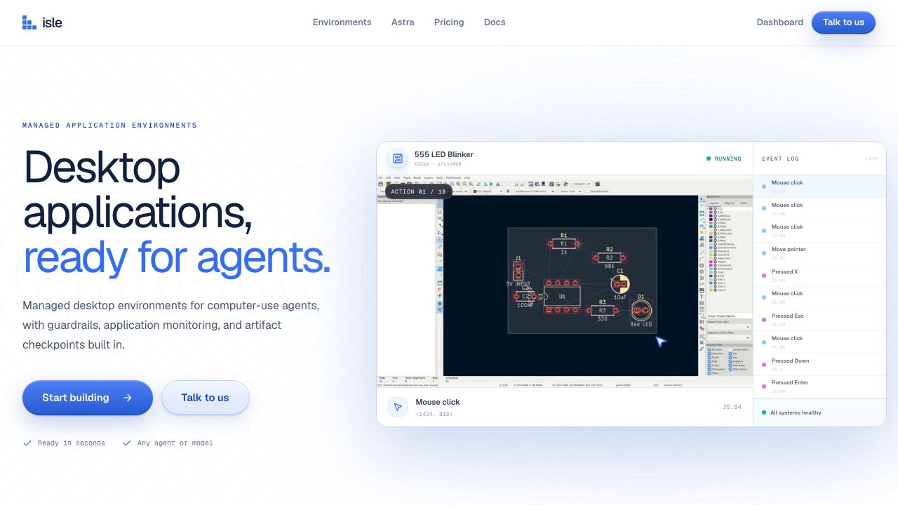 Isle website screenshot