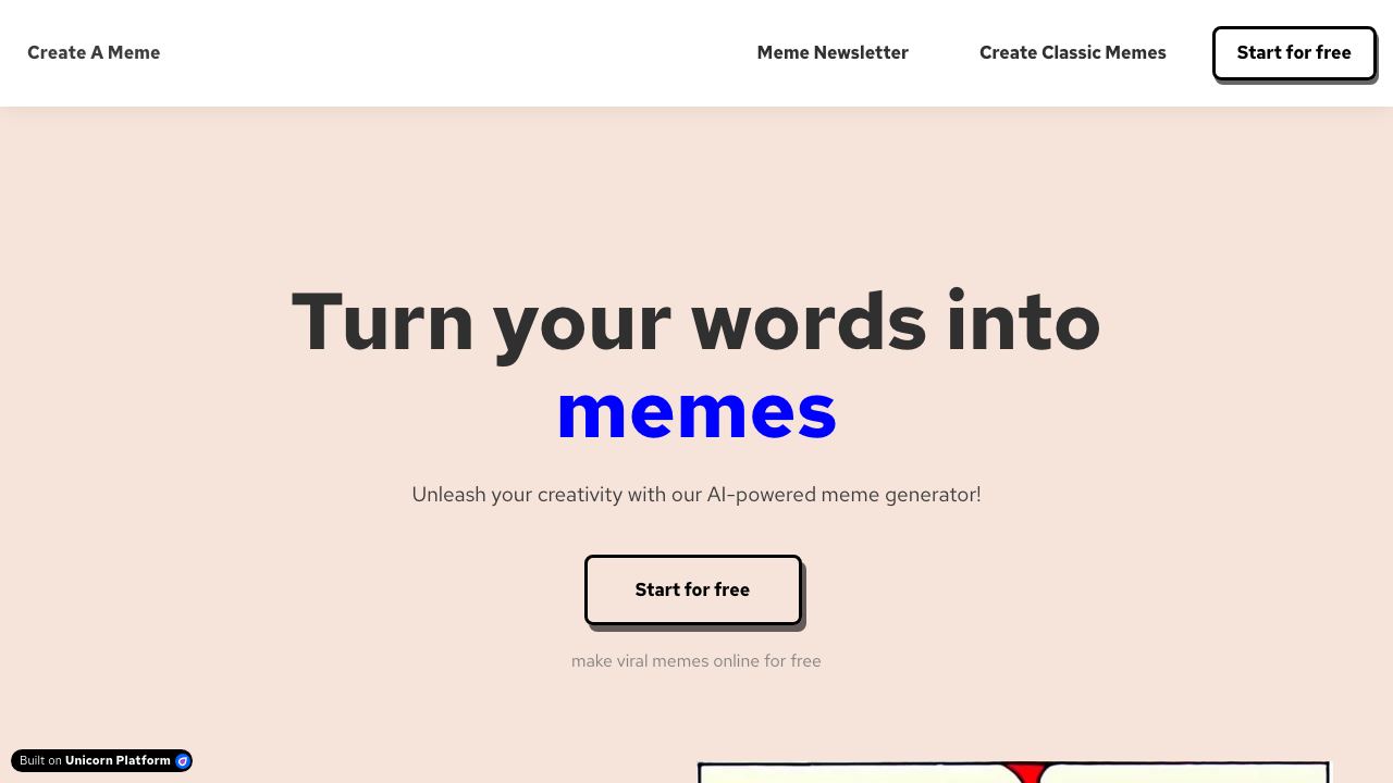 AI Meme Creator 网站截图
