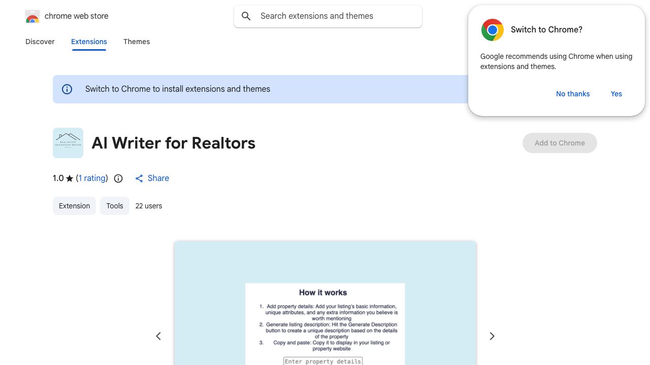 AI Writer for Realtors 网站截图
