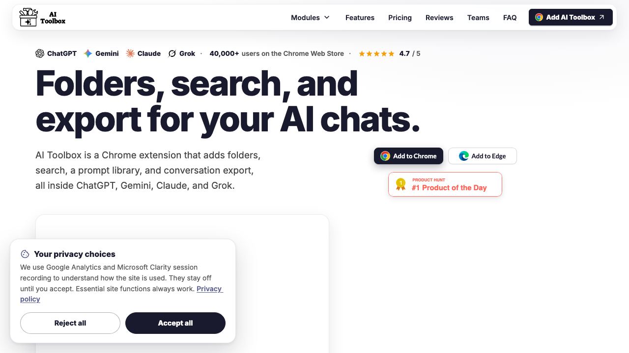 ChatGPT Toolbox 网站截图