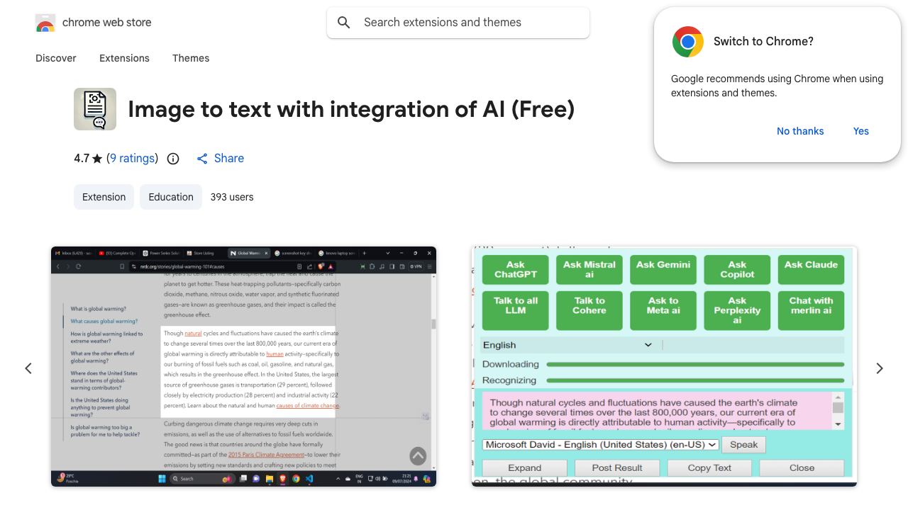 Quick OCR Chatbot Connector (Free) website screenshot